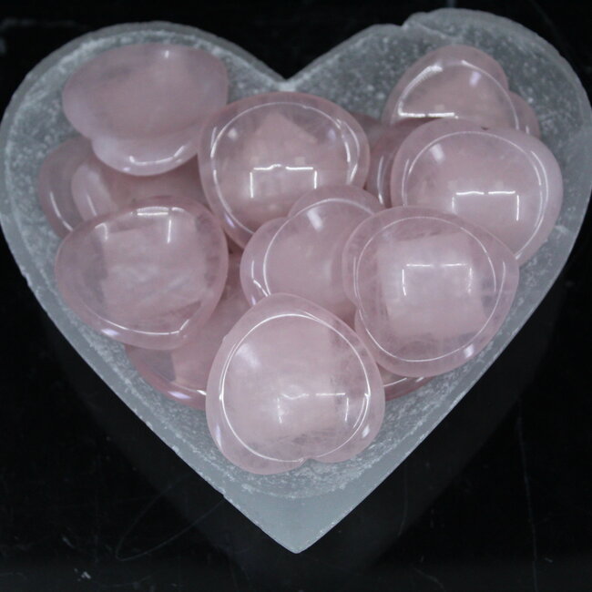 Rose Quartz  Worry (Thumb Fidget Relaxation Pocket) Stones - Medium Oval