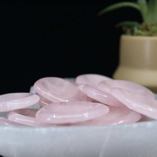 Rose Quartz  Worry (Thumb Fidget Relaxation Pocket) Stones - Medium Oval
