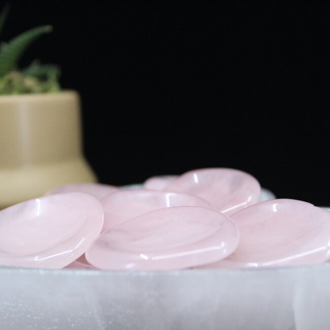 Rose Quartz  Worry (Thumb Fidget Relaxation Pocket) Stones - Medium Oval