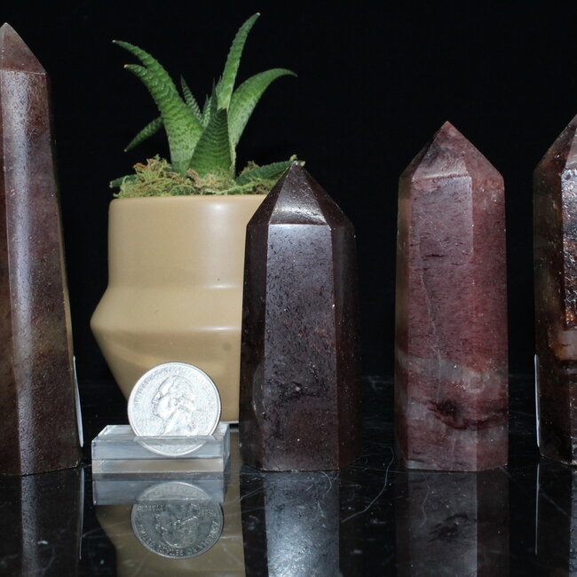 Golden Strawberry Quartz (Red Guava) Tower Point Generator -  Medium (3-4")