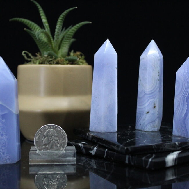 Blue Lace Agate Tower/Point/Generator - Medium (1-3")