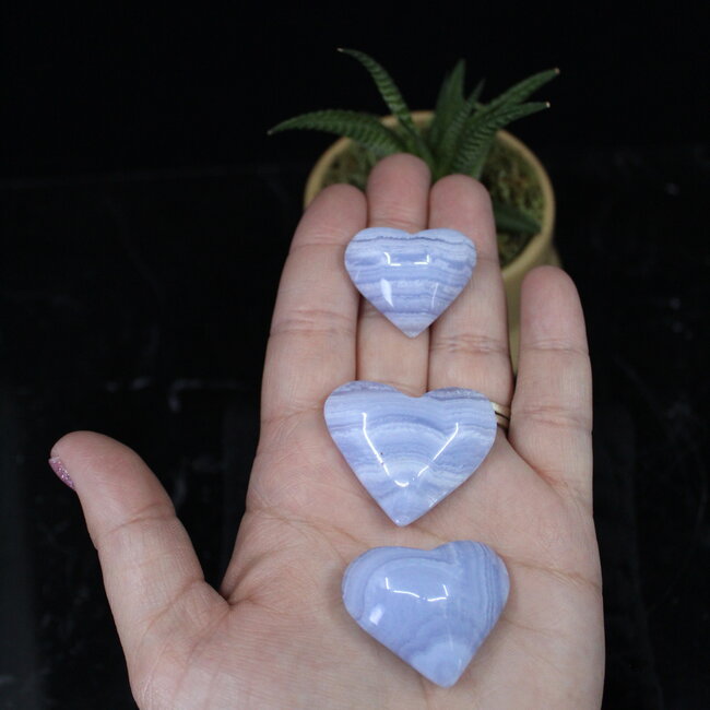 Blue Lace Agate Hearts - Small (3/4")