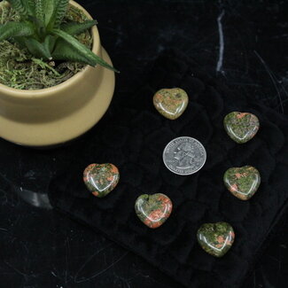 Unakite Jasper Hearts - Mini
