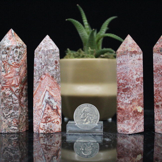 Red Leopard Skin Leopardskin Jasper Tower Point Generator- Medium (2 - 3")