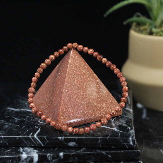 Gold Sandstone (Goldstone) Sand Stone Bracelets - 4mm Mini