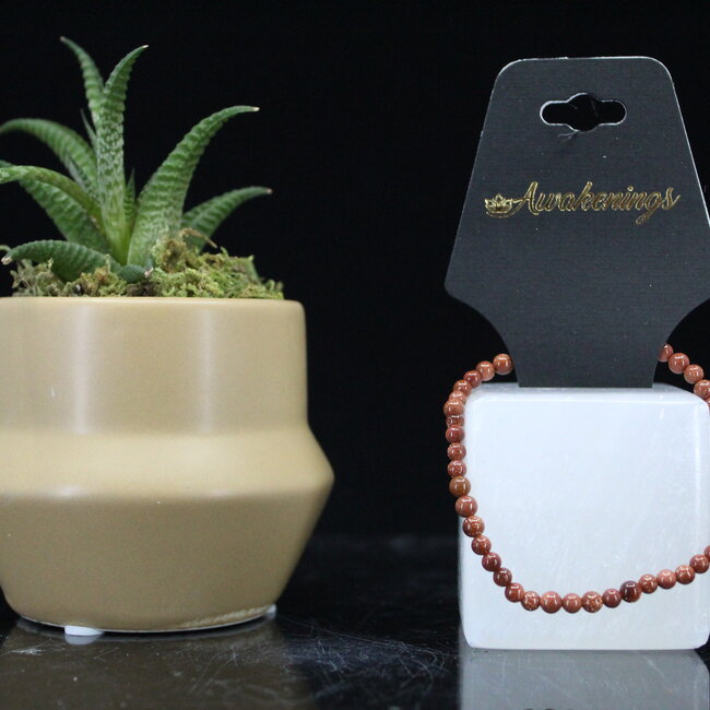 Gold Sandstone (Goldstone) Sand Stone Bracelets - 4mm Mini
