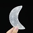 Selenite (Satin Spar Gypsum) Charging Disks Plates Station - 4" Crescent Moon Seed Flower of Life Medium