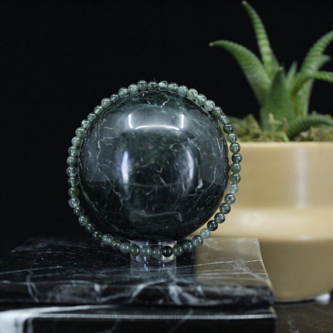 Green Rutilated Rutile Quartz Bracelets - 4mm Mini Epidote Inclusions