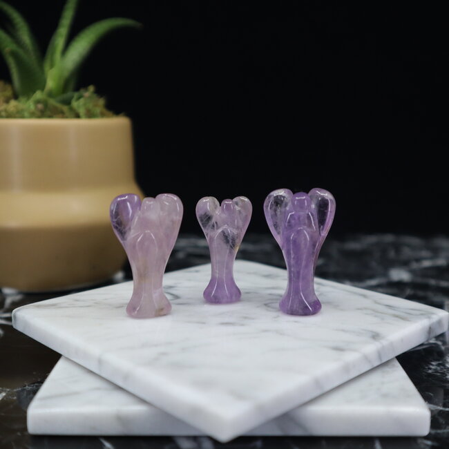 Chevron Amethyst Angels - Small 1.5" Carving Figurine