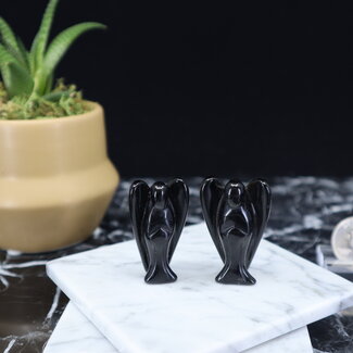 Black Obsidian Angels - Small 1.5" Figurine Carving