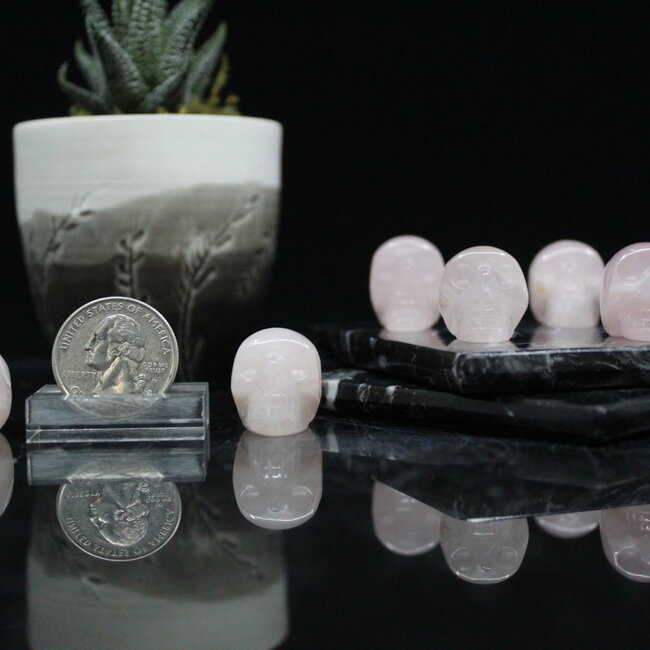 Rose Quartz Skulls - Mini