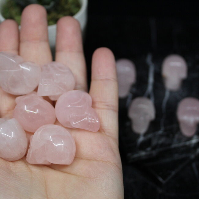 Rose Quartz Skulls - Mini