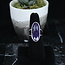 Faceted Amethyst Ring - Size 7 - Large Oval Sterling Silver
