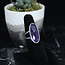 Faceted Amethyst Ring - Size 7 - Large Oval Sterling Silver