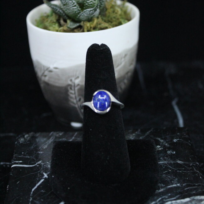 Sodalite Ring - Size 6.5 - Sterling Silver Oval