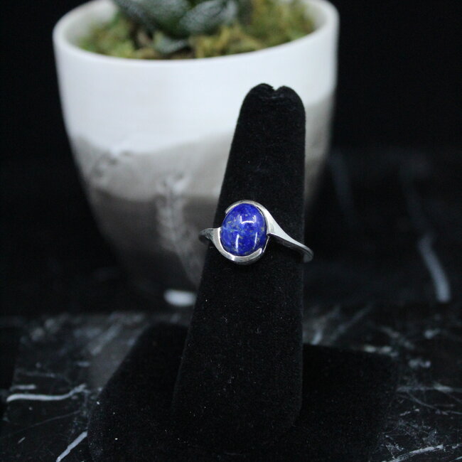 Sodalite Ring - Size 6.5 - Sterling Silver Oval