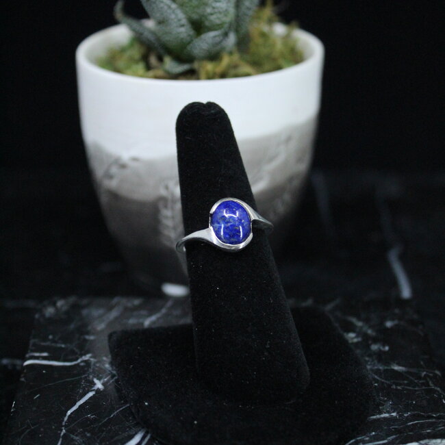 Sodalite Ring - Size 6.5 - Sterling Silver Oval