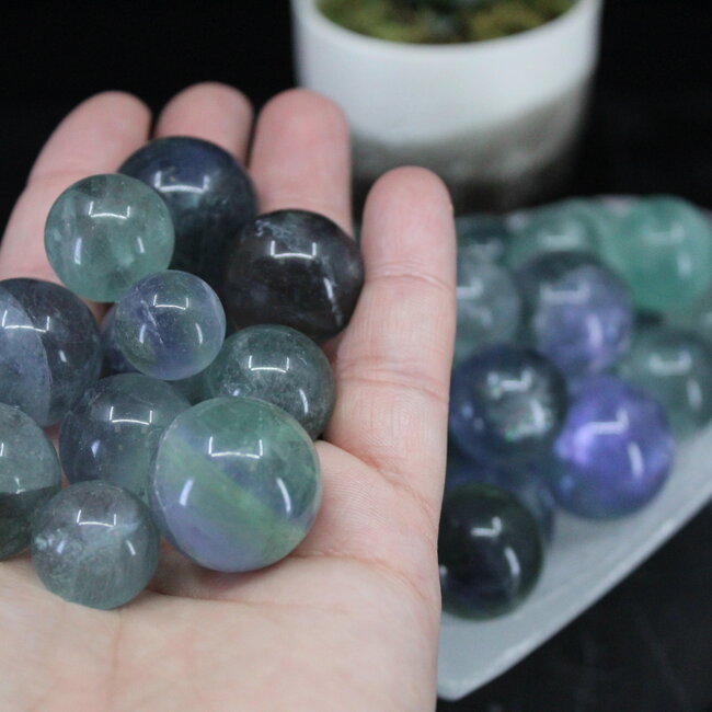 Rainbow Fluorite Sphere Orb -10-20mm