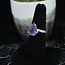 Amethyst Ring - Size 6 - Sterling Silver Faceted Pear