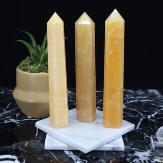 Orange Calcite Tower Point Generator - Large (4 - 5")