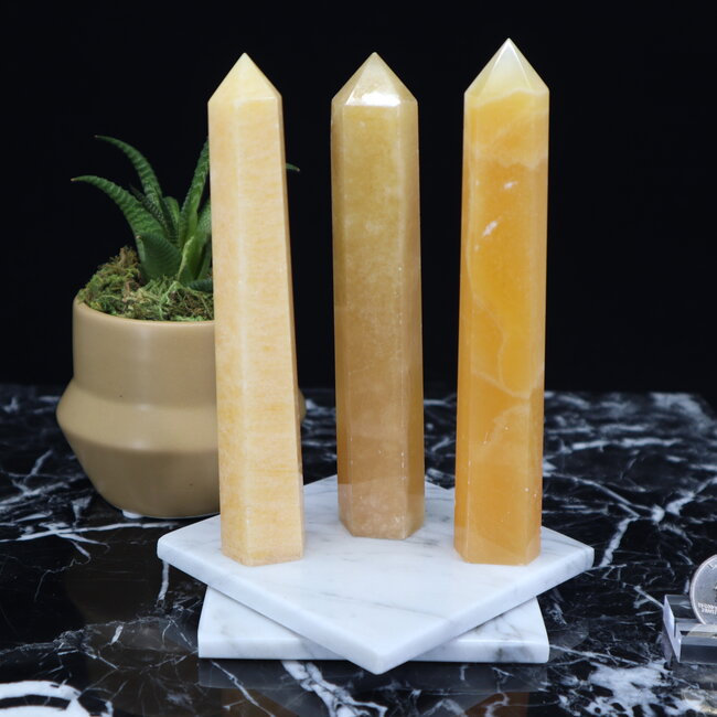 Orange Calcite Tower Point Generator - Large (4 - 5")