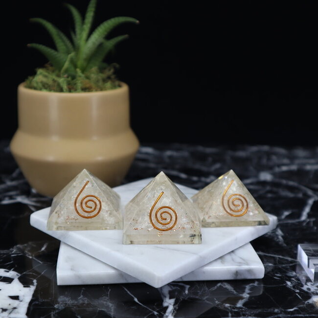 Clear Quartz Orgonite Orgone Pyramid - Small (1.25")