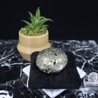Pyrite Palm Pillow Pocket Stone - Large Gallet