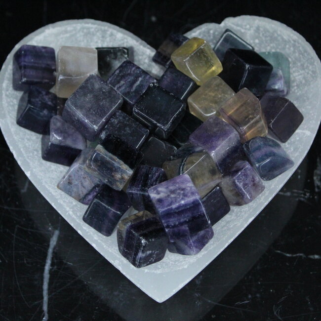 Rainbow Fluorite Cubes 1"