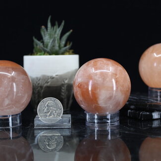 Peach Calcite Sphere Orb -55mm