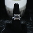 Black Sunstone Ring - Size 8 Square Bezel Set - Sterling Silver