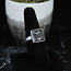 Black Sunstone Ring - Size 8 Square Bezel Set - Sterling Silver