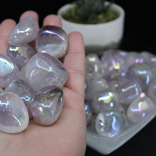Aura Amethyst Quartz - Tumbled Smooth