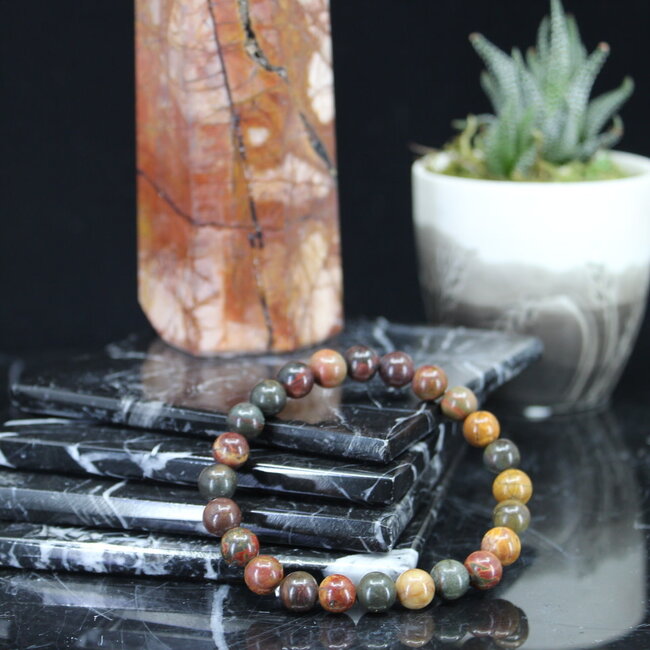 Cherry (Red) Creek Jasper Bracelets - 8mm