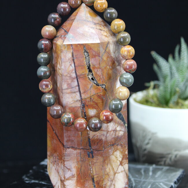 Cherry (Red) Creek Jasper Bracelets - 8mm