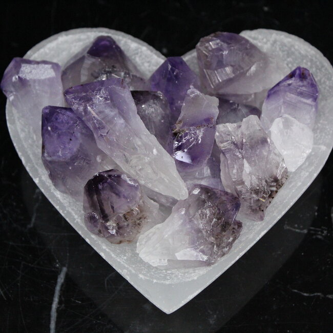 Dark Amethyst Point (Dragons Tooth Teeth Root Elestial ) - Medium Rough Raw Natural