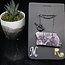 Lepidolite Necklace-Wire Wrapped Toggle Titanium 18" Rough Raw Natural