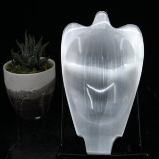 Selenite (Satin Spar Gypsum) Charging Bowl Dish - 5.5" Angel Figurine