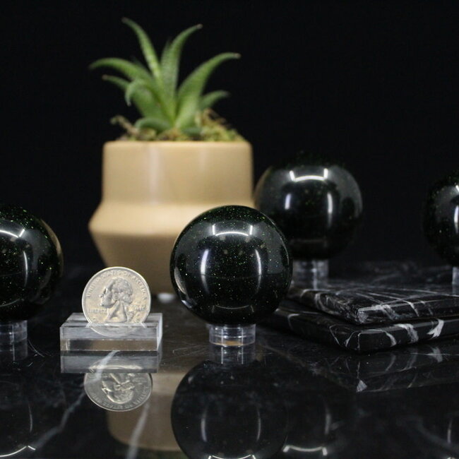 Green Sandstone (Goldstone) Sand Stone Sphere Orb - 40 - 45mm