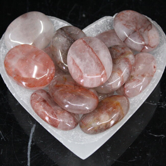 Fire Quartz (Red Hematoid) Palm Pillow Pocket Stones - Medium