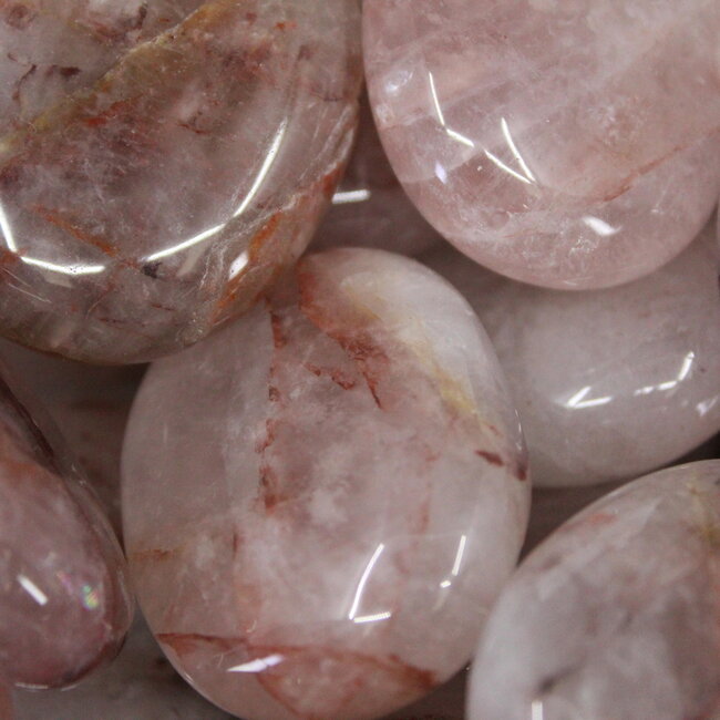 Fire Quartz (Red Hematoid) Palm Pillow Pocket Stones - Medium