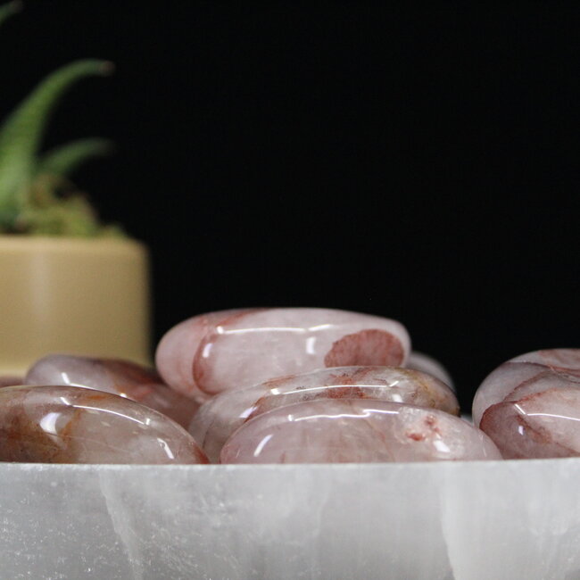 Fire Quartz (Red Hematoid) Palm Pillow Pocket Stones - Medium