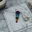 Chakra Pendulum-Dowsing Hexagonal Faceted Cone Point Divination-Silver Chain-Crystal Gemstone