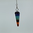 Chakra Pendulum-Dowsing Hexagonal Faceted Cone Point Divination-Silver Chain-Crystal Gemstone
