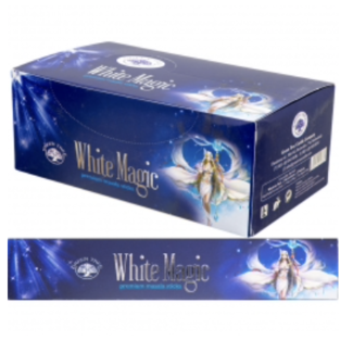 White Magic Incense Masala - 12 Sticks in Box 15g - Green Tree