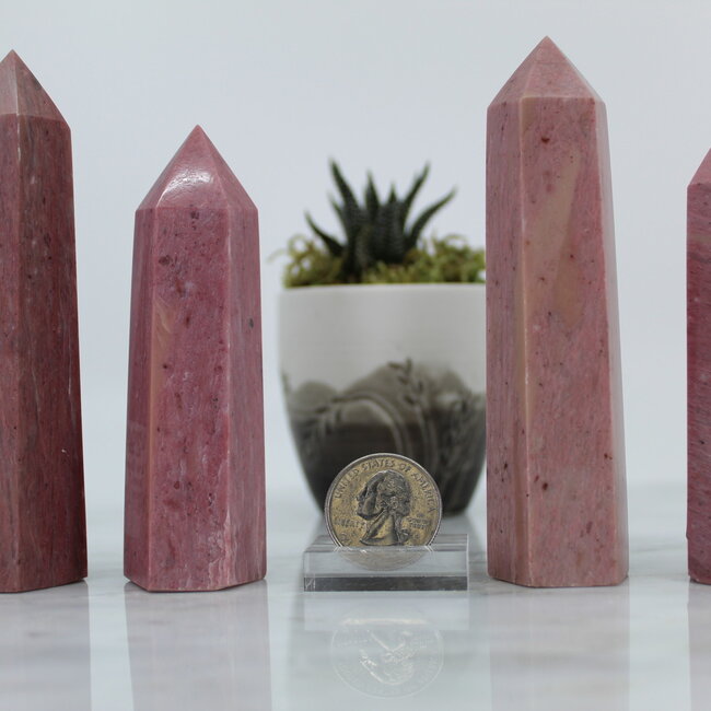 Pink Quartzite Tower Point Generator- Medium (2-4") Rose Quartz