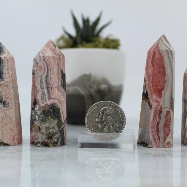Rhodochrosite Tower Point Generator - Medium (1 - 2")