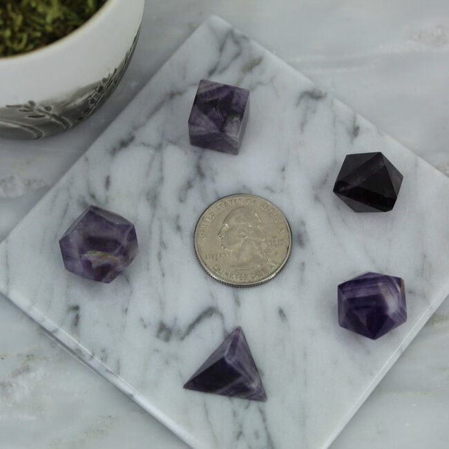 Amethyst - Platonic Sacred Geometry Set of 5 - Mini