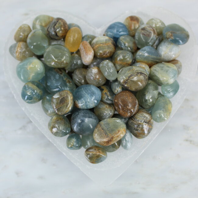 Lemurian (Lumerian) Aquatine Blue Calcite - Tumbled Smooth