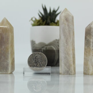 White (Rainbow) Moonstone Tower Point Generator - Medium (2-3")