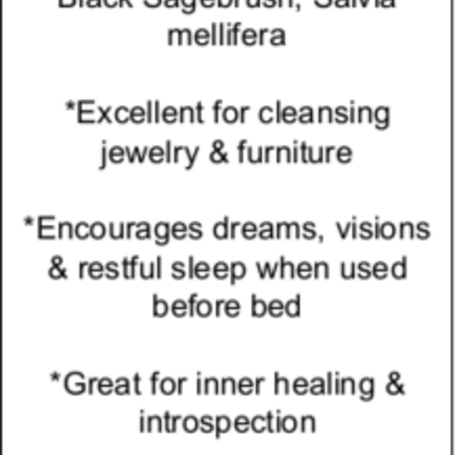 Black Sage (Mugwort) Bundle Smudge Stick  - 4"